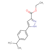 Chemical structure of ethyl 5-[4-(propan-2-yl)phenyl]-1H-pyrazole-3-carboxylate - CSSB01269737022