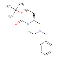 Chemical structure of tert-butyl (2R)-4-benzyl-2-ethylpiperazine-1-carboxylate - CSSB00015440081