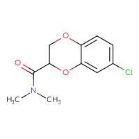 Chemical structure of 7-chloro-N,N-dimethyl-2,3-dihydro-1,4-benzodioxine-2-carboxamide - CSSB03506444160