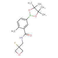 Chemical structure of N-[(3-fluorooxetan-3-yl)methyl]-2-methyl-5-(4,4,5,5-tetramethyl-1,3,2-dioxaborolan-2-yl)benzamide - CSSB06789796741