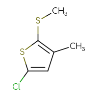 Chemical structure of 5-chloro-3-methyl-2-(methylsulfanyl)thiophene - CSSB20813995608