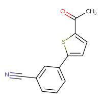 Chemical structure of 3-(5-acetylthiophen-2-yl)benzonitrile - CSSB00010176396
