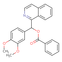 Chemical structure of (3,4-dimethoxyphenyl)(isoquinolin-1-yl)methyl benzoate - CSSB00102649798