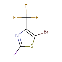 Chemical structure of 5-bromo-2-iodo-4-(trifluoromethyl)-1,3-thiazole - CSSB00016041461