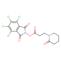 Chemical structure of 4,5,6,7-tetrachloro-1,3-dioxo-2,3-dihydro-1H-isoindol-2-yl 3-(2-oxopiperidin-1-yl)propanoate - CSSB20269714246