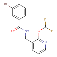 Chemical structure of 3-bromo-N-{[2-(difluoromethoxy)pyridin-3-yl]methyl}benzamide - CSSB01962877388