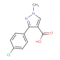 Chemical structure of 3-(4-chlorophenyl)-1-methyl-1H-pyrazole-4-carboxylic acid - CSSB00011261318
