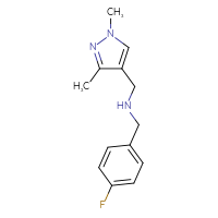 Chemical structure of [(1,3-dimethyl-1H-pyrazol-4-yl)methyl][(4-fluorophenyl)methyl]amine - CSSB00008316698