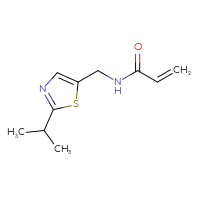Chemical structure of N-{[2-(propan-2-yl)-1,3-thiazol-5-yl]methyl}prop-2-enamide - CSSB00155760454