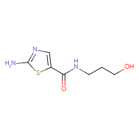 Chemical structure of 2-amino-N-(3-hydroxypropyl)-1,3-thiazole-5-carboxamide - CSSB00010939471