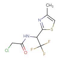 Chemical structure of 2-chloro-N-[2,2,2-trifluoro-1-(4-methyl-1,3-thiazol-2-yl)ethyl]acetamide - CSSB01478509244