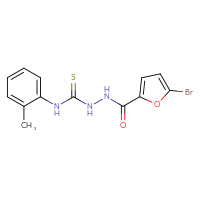 Chemical structure of 5-bromo-N-{[(2-methylphenyl)carbamothioyl]amino}furan-2-carboxamide - CSSB00026454705