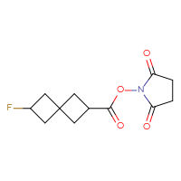 Chemical structure of 2,5-dioxopyrrolidin-1-yl 6-fluorospiro[3.3]heptane-2-carboxylate - CSSB02529121884