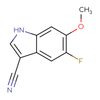 Chemical structure of 5-fluoro-6-methoxy-1H-indole-3-carbonitrile - CSSB00000102206