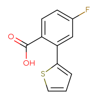 Chemical structure of 4-fluoro-2-(thiophen-2-yl)benzoic acid - CSSB00011191927
