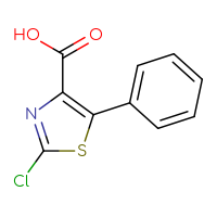 Chemical structure of 2-chloro-5-phenyl-1,3-thiazole-4-carboxylic acid - CSSB00010769488