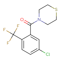 Chemical structure of 4-[5-chloro-2-(trifluoromethyl)benzoyl]thiomorpholine - CSSB06491895043