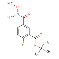 Chemical structure of tert-butyl 2-fluoro-5-[methoxy(methyl)carbamoyl]benzoate - CSSB21151592859