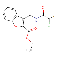Chemical structure of ethyl 3-[(2-chloro-2-fluoroacetamido)methyl]-1-benzofuran-2-carboxylate - CSSB21332101142