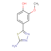 Chemical structure of 4-(5-amino-1,3,4-thiadiazol-2-yl)-2-methoxyphenol - CSSB00010147247