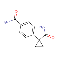 Chemical structure of 4-(1-carbamoylcyclopropyl)benzamide - CSSB02270738210