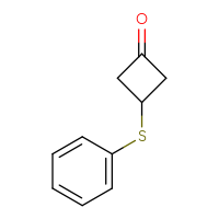 Chemical structure of 3-(phenylsulfanyl)cyclobutan-1-one - CSSB00020757064