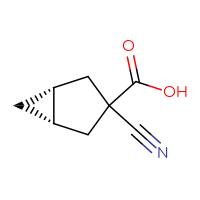Chemical structure of (1R,5S)-3-cyanobicyclo[3.1.0]hexane-3-carboxylic acid - CSSB06646611933