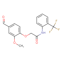 Chemical structure of 2-(4-formyl-2-methoxyphenoxy)-N-[2-(trifluoromethyl)phenyl]acetamide - CSSB00000680528