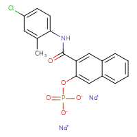 Chemical structure of disodium 3-[(4-chloro-2-methylphenyl)carbamoyl]naphthalen-2-yl phosphate - CSSB00000072277