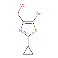 Chemical structure of (5-bromo-2-cyclopropyl-1,3-thiazol-4-yl)methanol - CSSB00010117100