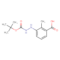 Chemical structure of 3-({[(tert-butoxy)carbonyl]amino}amino)-2-methylbenzoic acid - CSSB21331810662