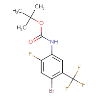 Chemical structure of tert-butyl N-[4-bromo-2-fluoro-5-(trifluoromethyl)phenyl]carbamate - CSSB00010253351