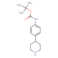 Chemical structure of tert-butyl N-[4-(piperidin-4-yl)phenyl]carbamate - CSSB00010006537