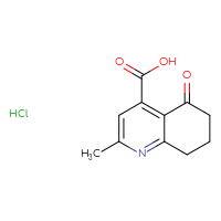 Chemical structure of 2-methyl-5-oxo-5,6,7,8-tetrahydroquinoline-4-carboxylic acid hydrochloride - CSSB00102951786