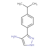 Chemical structure of 3-[4-(propan-2-yl)phenyl]-1H-pyrazol-4-amine - CSSB00011471485