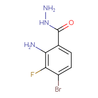 Chemical structure of 2-amino-4-bromo-3-fluorobenzohydrazide - CSSB02517103313