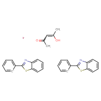 Chemical structure of bis(2-(1,3-benzothiazol-2-yl)benzen-1-ide) 4-hydroxypent-3-en-2-one iridium - CSSB07094603886