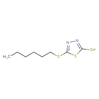 Chemical structure of 5-(hexylsulfanyl)-1,3,4-thiadiazole-2-thiol - CSSB00000036618