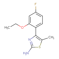Chemical structure of 4-(2-ethoxy-4-fluorophenyl)-5-methyl-1,3-thiazol-2-amine - CSSB15035376172