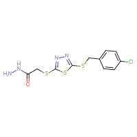 Chemical structure of 2-[(5-{[(4-chlorophenyl)methyl]sulfanyl}-1,3,4-thiadiazol-2-yl)sulfanyl]acetohydrazide - CSSB00000689565