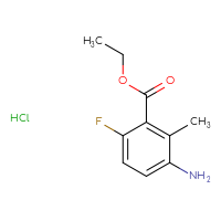 Chemical structure of ethyl 3-amino-6-fluoro-2-methylbenzoate hydrochloride - CSSB20963518458