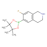 Chemical structure of 7-fluoro-6-(4,4,5,5-tetramethyl-1,3,2-dioxaborolan-2-yl)-1,2,3,4-tetrahydroisoquinoline - CSSB00102879398