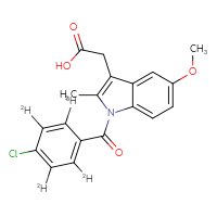 Chemical structure of 2-{1-[4-chloro(2,3,5,6-²H₄)benzoyl]-5-methoxy-2-methyl-1H-indol-3-yl}acetic acid - CSSB00159255723