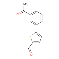 Chemical structure of 5-(3-acetylphenyl)thiophene-2-carbaldehyde - CSSB00000070774