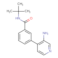 Chemical structure of 3-(3-aminopyridin-4-yl)-N-tert-butylbenzamide - CSSB12331618180