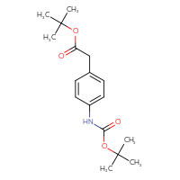 Chemical structure of tert-butyl 2-(4-{[(tert-butoxy)carbonyl]amino}phenyl)acetate - CSSB00135110402