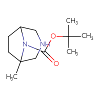 Chemical structure of tert-butyl 1-methyl-3,8-diazabicyclo[3.2.1]octane-8-carboxylate - CSSB15022881507