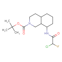 Chemical structure of tert-butyl 8-(2-chloro-2-fluoroacetamido)-decahydroisoquinoline-2-carboxylate - CSSB21332055200