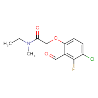 Chemical structure of 2-(4-chloro-3-fluoro-2-formylphenoxy)-N-ethyl-N-methylacetamide - CSSB20468067904