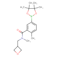 Chemical structure of N,2-dimethyl-N-[(oxetan-3-yl)methyl]-5-(4,4,5,5-tetramethyl-1,3,2-dioxaborolan-2-yl)benzamide - CSSB02534818008